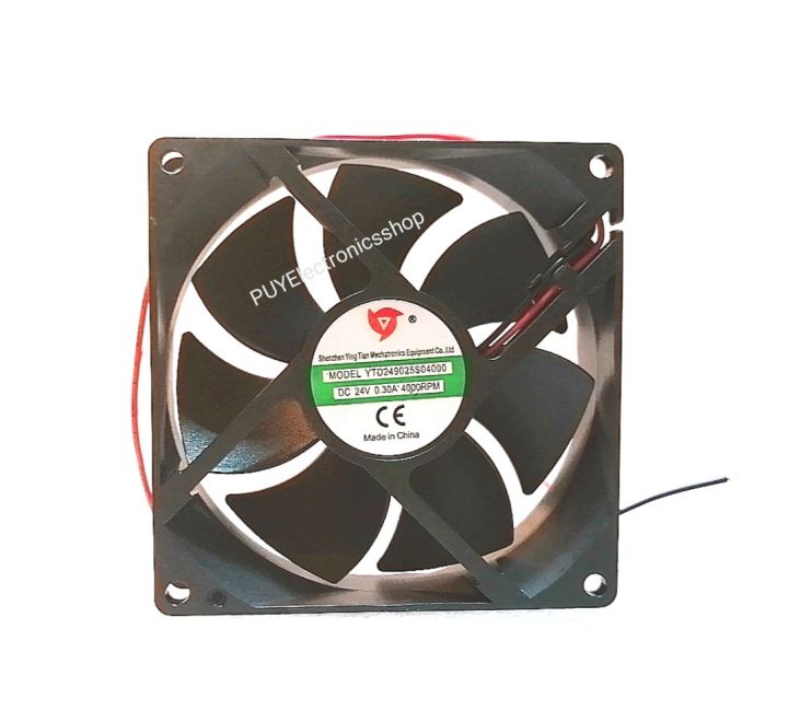 พัดลม-fan-dc-24v-0-3a-4000-rpm-92-mm-92mm-25mm-รอเร็ว4000-รอบ-นาที-คุณภาพสูง-สำหรับงานเชื่อมอินเวอร์เตอร์และงานอื่นๆ