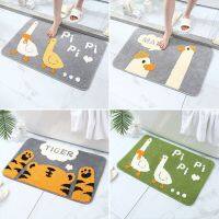 Cartoon Pattern Bathroom Waterproof Microfiber Bath Mat Non-slip Foot Mat Duck Cartoon Pattern Flocking Bathroom Toilet Mat