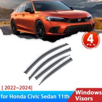 Deflectors for Honda Civic Touring Sedan 11th Gen LX 2022~2024 Accessories Car Side Windows Visors Rain Eyebrow Guards Sun Visor