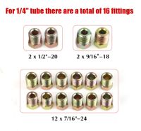 35ชิ้นสำหรับ Inverted Flare 3/16 OD และ1/4" OD ทองแดงนิกเกิลสายเบรคท่อชุดติดตั้งถั่วเหล็กชุบสังกะสี