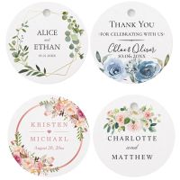 ✲☒❧ 100/120 Pieces Round Personalized Wedding Tags Labels Candy Favors Tags Customized Birthday Baptism Your Photo