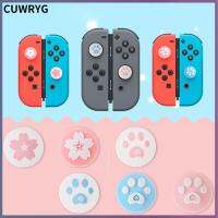 CUWRYG เกมแพด JoyCon อนาล็อก ซิลิโคน ฝาครอบจอยสติ๊ก Thumb Stick Grip Animal Crossing