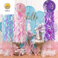 SHUI70300แบบ DIY สำหรับปาร์ตี้ใต้ทะเลโคมไฟกระดาษแมงกะพรุนนางเงือกน้อยของตกแต่งปาร์ตี้วัสดุตกแต่งงานเลี้ยงปาร์ตี้มหาสมุทร