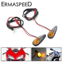 12V รถจักรยานยนต์ Flush Mount ไฟเลี้ยว LED 1คู่ Universal Motorbike Indicator Amber โคมไฟด้านหน้าด้านหลัง Blinker Light