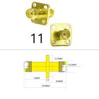 อะแดปเตอร์ชุบทองบัดกรีเพลาหน้าแปลนตัวต่อยึดแผง RF สำหรับผู้หญิง1ชิ้น SMA ตัวผู้ปลายสายไฟ