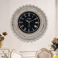 European-Style Clock Retro Large Living Room round Wall Clock Creative Diamond Wall Clocks Clock Mute Pocket Watch 16 Inch