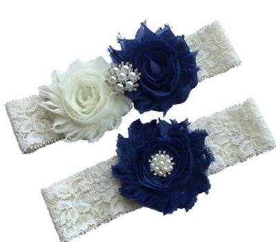 【YF】◄๑✺  2pcs Wedding Garters Pearls with Rhinestones Floral Bride Leg Garter Stretch Bridal Accessories for