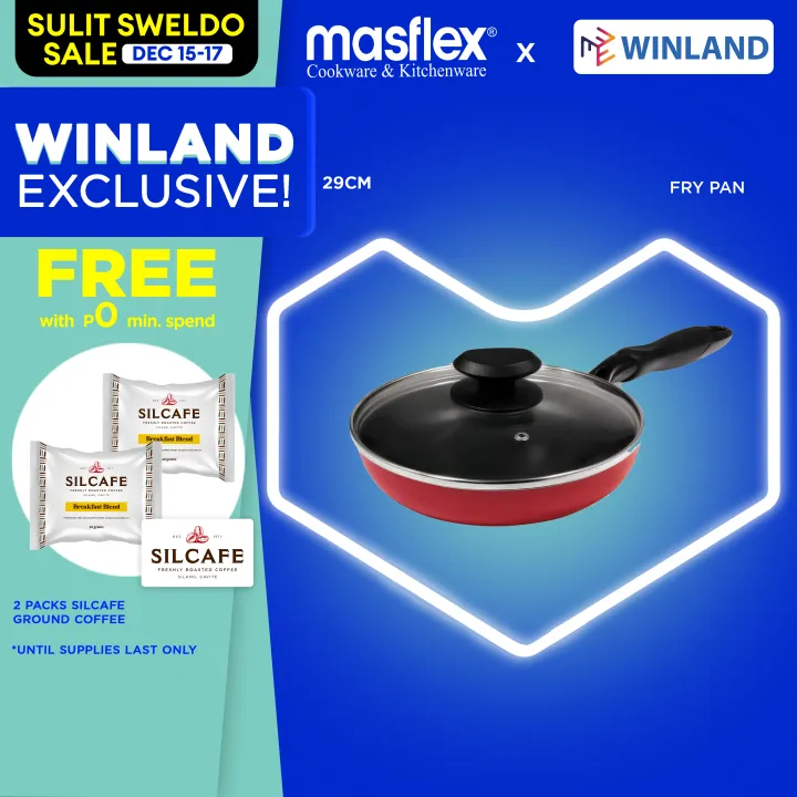 Masflex Original NonStick Stir Frying Pan with Glass Lid 26cm Induction Ready Suitable for All