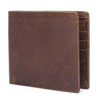 Original Handmade Crazy Horse Leather Wallet Genuine Leather Short Horizontal Simple Fashion Mens Wallet