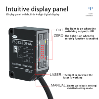 IP67 12-24VDC คุณภาพดี FUWEI หน้าจอดิจิตอล LED เซ็นเซอร์การเคลื่อนที่อลูมิเนียมเลเซอร์แม่นยำสูง