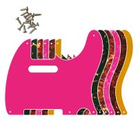 Pleroo ชิ้นส่วนกีตาร์-สำหรับเรามาตรฐาน5รูสกรู52ปีกีตาร์เทเลแคสเตอร์โครง Pickguard รอยขีดข่วนแผ้นเปลวไฟ