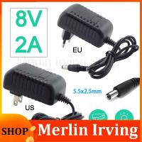 Merlin Irving Shop 8V 2A 2000ma Power Supply AC DC Adapter Converter Wall Charger 100-240V Led Transformer 8volt Switching Power Supplies