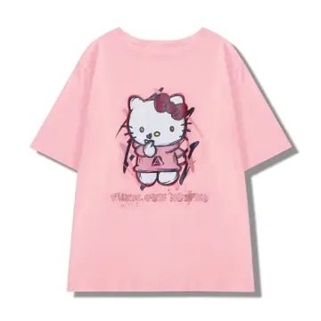 Free Roblox T-shirt soft white and pink hello kitty themed shirt