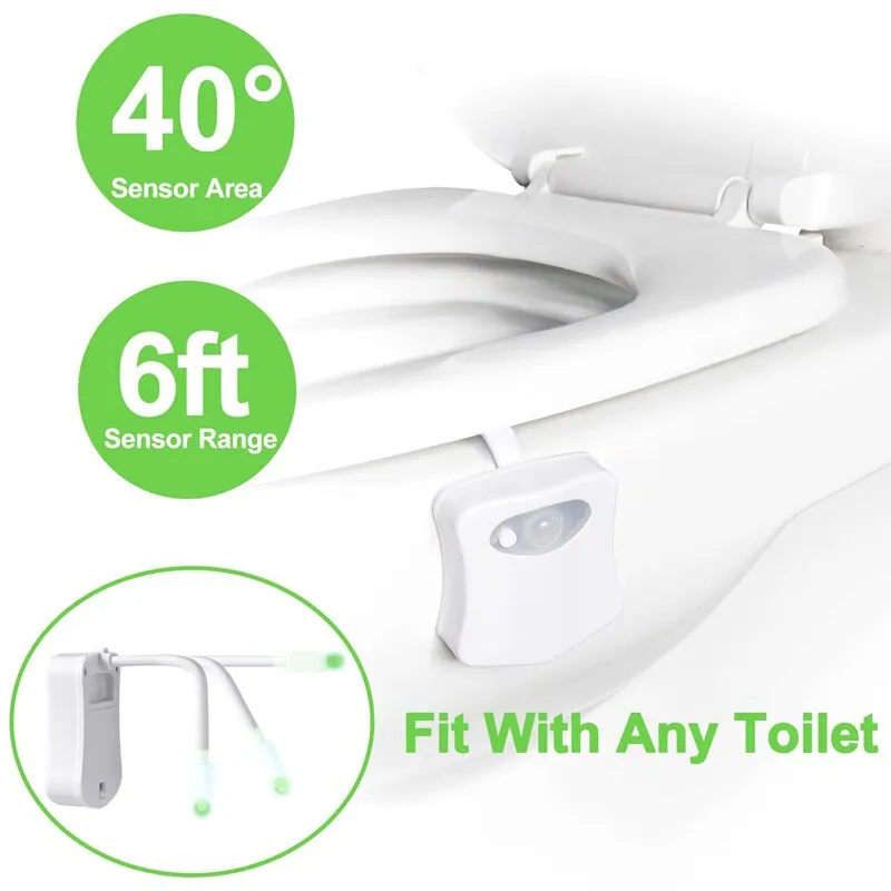 ZK30 Smart PIR Motion Sensor Toilet Seat Night Light 8/16 Colors