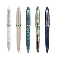 PENBBS 480 Acrylic Fountain Pen Iridium Fine Nib 0.5mm Silver Clip with Gift Box Beautiful Writing Ink Pen for Office Business  Pens