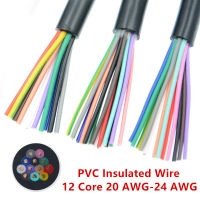 26awg 28awg 5เมตร24 Awg 22 Awg 18awg 20awg 17awg Rvv 12ตัวนำแกนทองแดงไฟฟ้า Rvv สายปลอกหุ้มลวดสีดำอ่อน