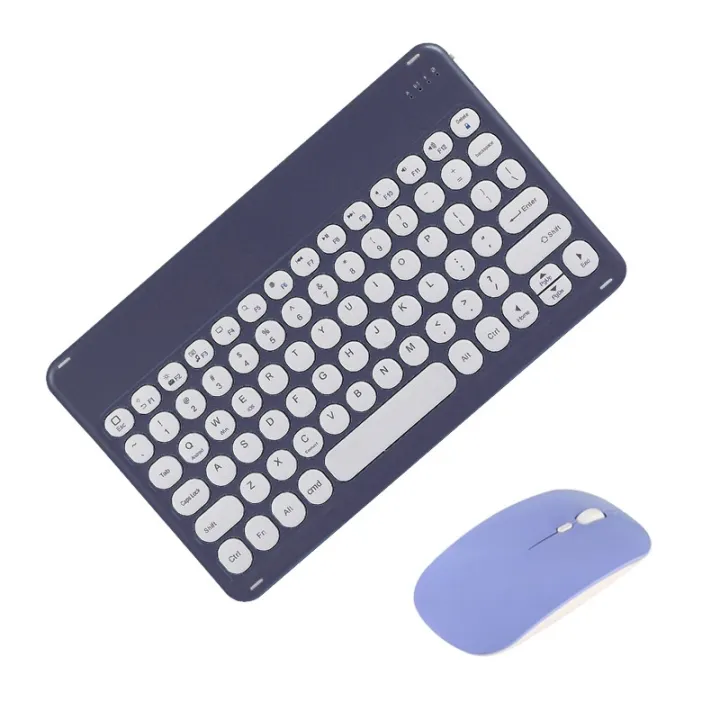 Xumu 11 inch Wireless Bluetooth Mini Round Button Keyboard Mouse ...