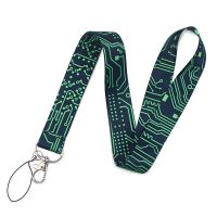 Circuit Board Lanyards Keychain Computer Geek Mobile Phone Hanging Rope Fashion Creative Webbing Neck Straps Nerd Geekery Gift