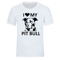 I (heart) My Pitbull T-shirt (I Love My Pitbull Tee,pit Bull Mens Shirts Short Sleeve Print T Shirt Men Top Tee EU Size  LE6R