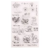 Bunny Flowers Silicone Clear Seal Stamp DIY Scrapbooking Embossing Photo Album Decorative Paper Card