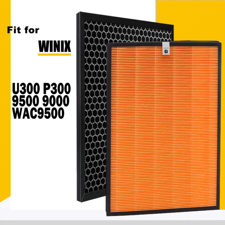 เครื่องฟอกอากาศเปลี่ยนต่อต้านแบคทีเรีย-hepa-และถ่านกรองสำหรับ-winix-u300-p300-9500-9000-wac9500