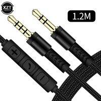 1.2m Audio Cable 3.5mm to Jack 3.5mm Speaker Line Aux Cable Male to Male with Mic to volume control for Headphone Car speaker