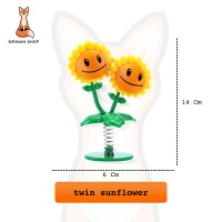 Twin sunflower ดอกทานตะวันคู่ โยกได้ สปริง plants vs Zombies ดอกทานตะวัน โมเดลของเล่น ของเล่นสะสม โมเดลซอมบี้ ตุ๊กตาซอมบี้