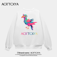 ACRTCA เสื้อสเวตเชิ้ตแขนยาวผ้าฝ้ายพิมพ์ลายนก