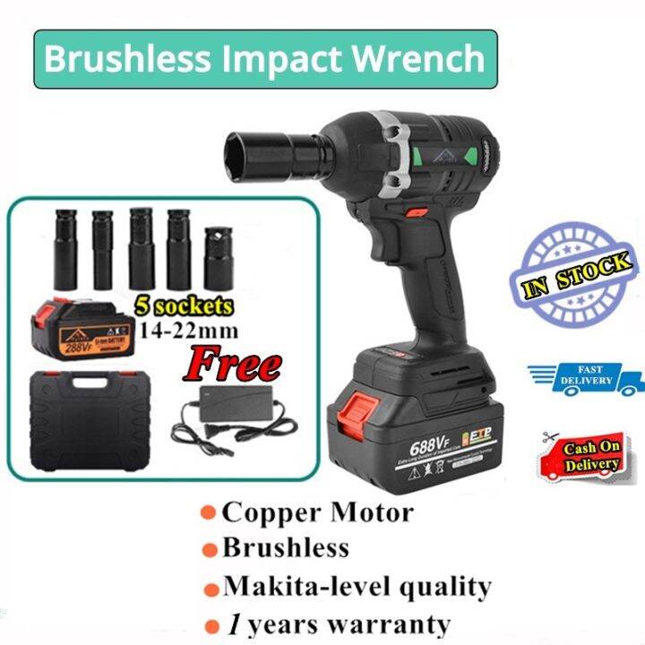 ☁ [IN STOCK][COD] Brushless Cordless Electric Impact Wrench Rattle