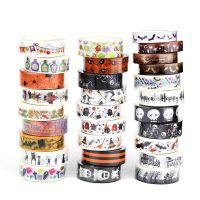 NEW 1PC 10M Decorative Skull Skeleton Black Cat Pumpkin Bat Spider Halloween Washi Tape Set Planner Masking Tape Cute Stationery TV Remote Controllers