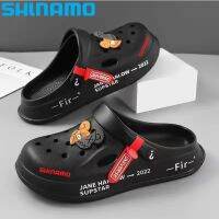 fyjhFishing Hole Shoes Mens 2023 Couple Thick Bottom Slippers Bag Head Sandals Anti Slip Casual Soft Bottom Beach Shoes Men