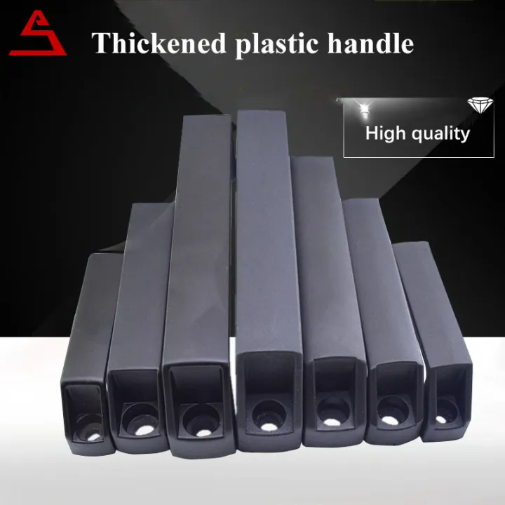 SaTine Black Pulls Square Kitchen Handles Black