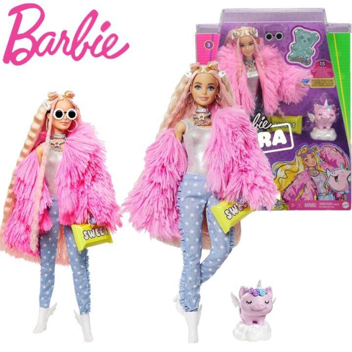【Authentic Authorization】Barbie Extra Doll Pink Fluffy Coat ExtraLong