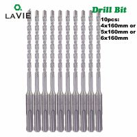 LAVIE 10pc/Lot 4mm 5mm 6mm Electric Hammer SDS Plus Drill Bits Set 160mm Concrete Wall Brick Block Masonry Hole Saw Drilling 013
