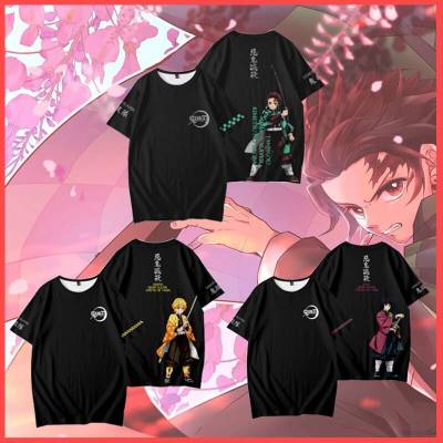 เสื้อยืดคอกลมแขนสั้นพิมพ์ลาย Demon Slayer สําหรับผู้ชาย