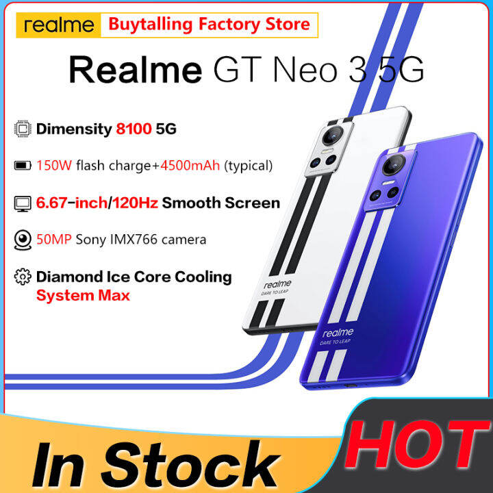 Global Rom Realme GT NEO 3 NEO3 5G SmartPhone 80W/150W Charge Dimensity ...