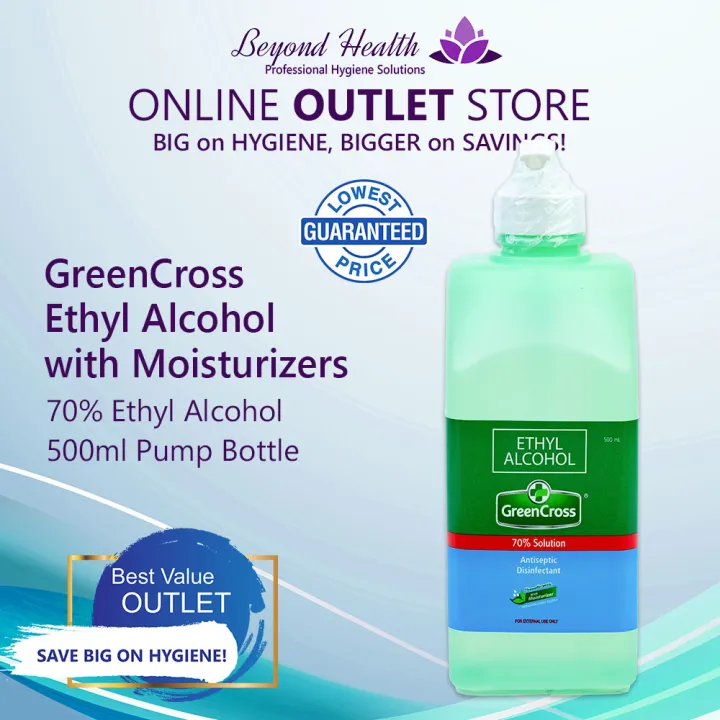 [500ML] GreenCross 70 Ethyl Alcohol with Moisturizers 500ml Pump Bottle Green Cross Alcohol