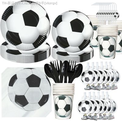 【CW】◈  Hot Football Themed Birthday Disposable Tableware Set Balloons Decorations Baby Shower Kids Supplies