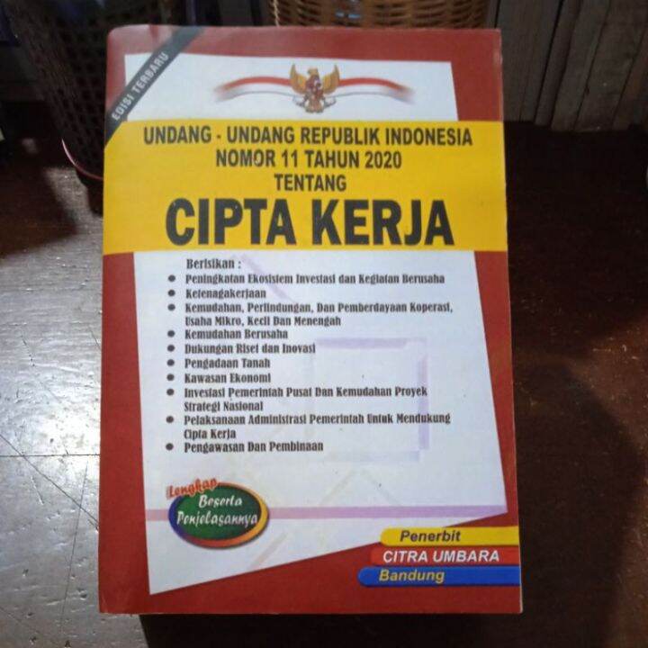 Undang-undang Cipta Kerja UU No 11 Tahun 2020 Tentang Cipta Kerja ...