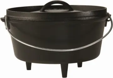 Lodge BOLD 7 Quart Seasoned Cast Iron Dutch Oven, Design-Forward  Cookware,Black