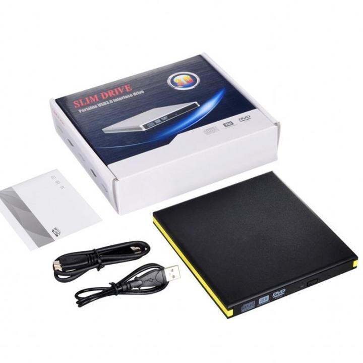 Black Slim USB 3.0 External DVD+/RW DVD+/DL CD+/RW Drive Writer Burner Player For Windows 7/8