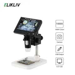 Elikliv EDM602 1500X 10.1inch LCD Digital Microscope With 3 Lens