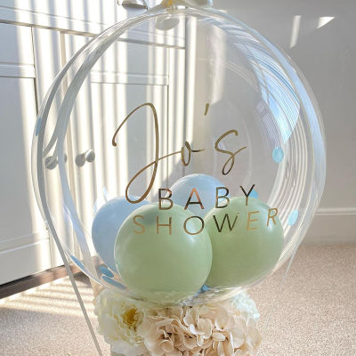 ลูกโป่งฟอง Personallised ชื่อสติกเกอร์ที่กำหนดเองล้างบอลลูนงานแต่งงาน Baby Shower Birthday Party ตกแต่ง-iewo9238
