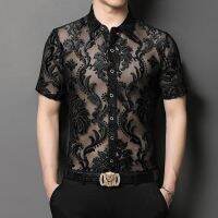 ✥✶▥ ฤดูร้อนใหม่ข้ามพรมแดนชายเสื้อกลวงออกปกชายหนุ่มแฟชั่นแขนสั้นลำลองปักในนามของ