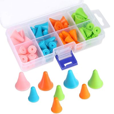 ✲ 24PCS Multicolor Knitting Needles Point Protectors 2 Sizes Rubber Knitting Needle Caps Needle Tip Stoppers for Knitting Crafting