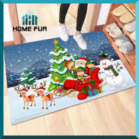 Home Fur พรมปูพื้นลายคริสต์มาส Christmas พรมเช็ดเท้า มีกันลื่น พื้นนุ่ม สินค้าพร้อมส่ง