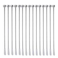 15 Pcs Reusable Swizzle Sticks Coffee Stirrers Beverage Stir Sticks Stainless Steel Cocktail Swizzle Sticks with Small Rectangular Paddles