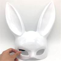 Men and Women for Accessories Anime White/Black Props Halloween Cosplay Face Half Party PVC Mask Black Bunny Sexy Adult