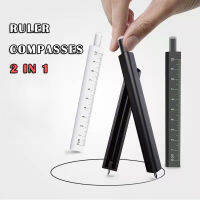 Versatile Heat Erasable Compass Ruler 2 in 1 Student Office Drawing Tool