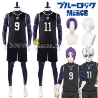 HOT”Blue Lock เสื้อกีฬาคอสเพลย์ การ์ตูนอนิเมะ Nagi Seishirou Mikage Reo Nagi สีดำเสื้อฟุตบอลกีฬาชุดฝึกอบรม